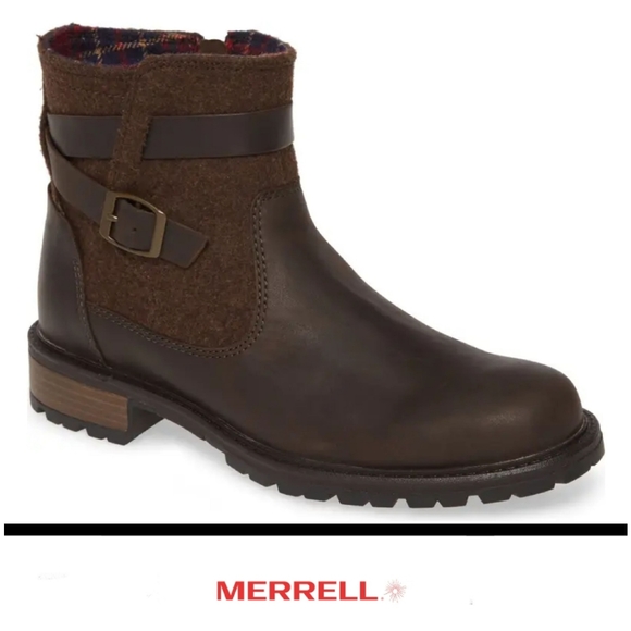Merrell Shoes - Merrell Dark Brown Waterproof Leather Booties